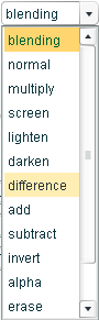 blending dropdown menu